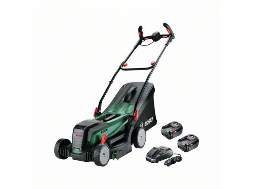 BOSCH Dupla akkus fűnyíró UniversalRotak 2 x 18V-37-550 (2 x 4,0 Ah akku + töltő)