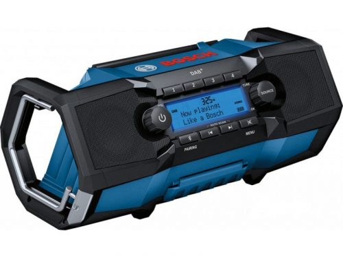 BOSCH Digitális rádió GB 18V-2 SC kartondobozban (DAB+, Bluetooth, FM és AUX) IP 54