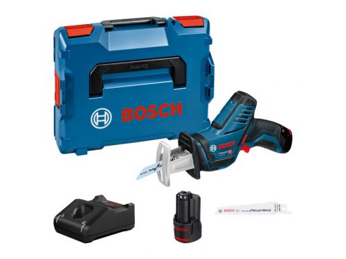 BOSCH Akkus szablyafűrész GSA 12V-14 L-BOXX-ban (2 x 3,0 Ah akku + gyorstöltő)