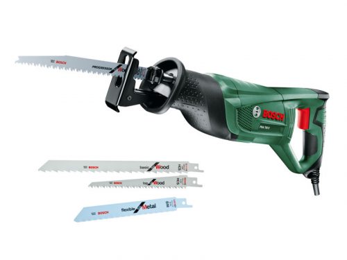 BOSCH Szablyafűrész PSA 700 E + 3 részes fűrészlap készlet / 710 W