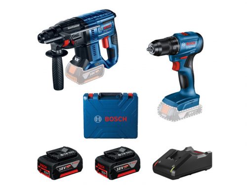 BOSCH Akkus fúrócsavarozó GSR 185-LI + Akkus fúrókalapács GBH 180-LI (2 x 4,0 Ah akku + töltő)