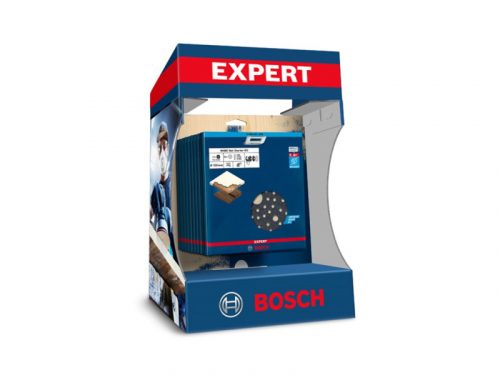 BOSCH EXPERT Tépőzáras csiszolórács klt. 7 részes 150 mm (10 db) pultra helyezhető display-ben