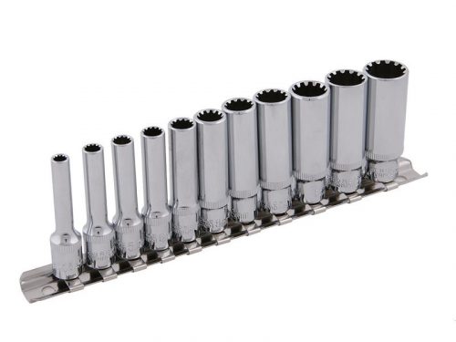 Dugókulcs 12 szögletű készlet 12 részes 1/4" 4-13 mm CrV