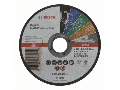 BOSCH Vágókorong 125 x 1,0 x 22,2 mm egyenes ACS 60 V BF Rapido Multi Construction