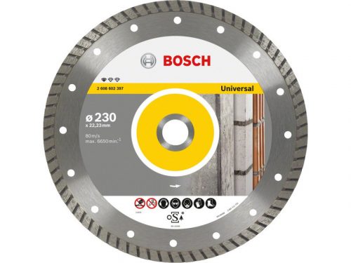 BOSCH Gyémánt vágókorong 230 x 2,5 x 10 x 22,2 mm turbo Standard for Universal