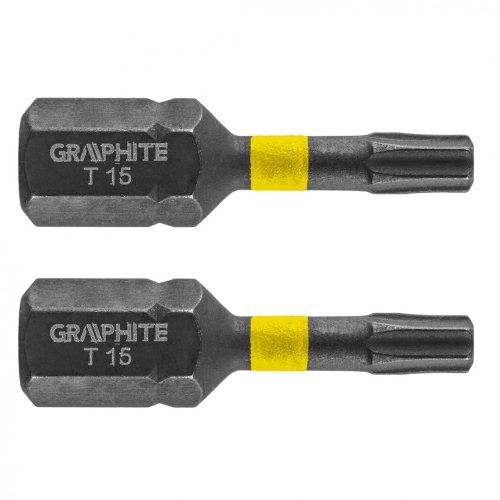 Graphite Torziós ütvecsavarozó bit TX15 x 25mm, 2db. 56H512