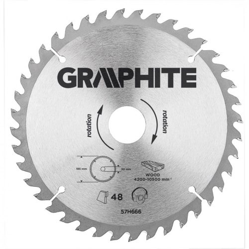 Graphite Körfűrészlap keményfém fogakkal, 190x30mm , 40 fog 57H670