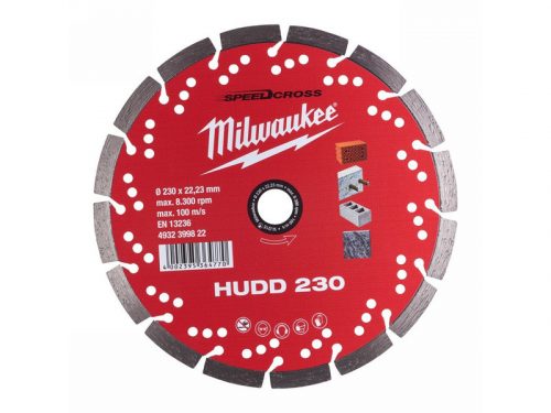 MILWAUKEE Gyémánt vágókorong 230 x 2,6 x 10 x 22,2 mm szegmentált HUDD