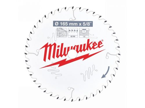 MILWAUKEE Fűrésztárcsa fához 165 x 30 x 15,87 x 1,6 mm / 40T ATB