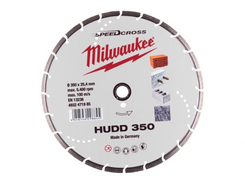 MILWAUKEE Gyémánt vágókorong 350 x 2,6 x 8 x 25,4 mm szegmentált HUDD