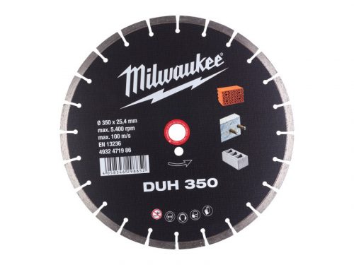 MILWAUKEE Gyémánt vágókorong 350 x 2,8 x 10 x 25,4 mm szegmentált DUH