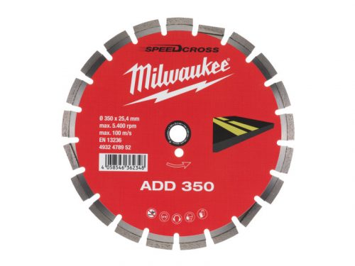 MILWAUKEE Gyémánt vágókorong 350 x 2,8 x 10 x 25,4 mm szegmentált ADD