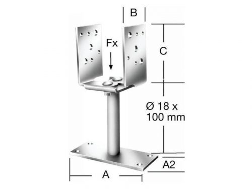 VORMANN Oszloptalp dűbelezhető állítható 60-140 x 70 x 115 mm