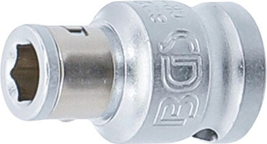 BGS Golyós behajtófej-adapter | Belső négyszögletű kulcsnyílású elem 10 mm (3/8") | Belső hatszögletű 6,3 mm (1/4")