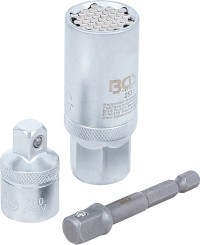 BGS Multi dugókulcs adapterkészlettel | 10 mm (3/8") | 9 - 21 mm | 3 darabos