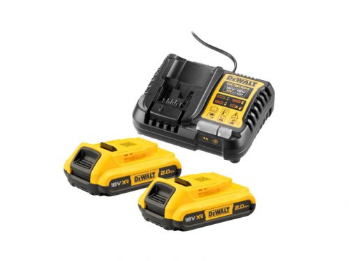 DEWALT XR Akkumulátor és töltő szett 18 V (2 x 2 Ah akku) DCB1104D2