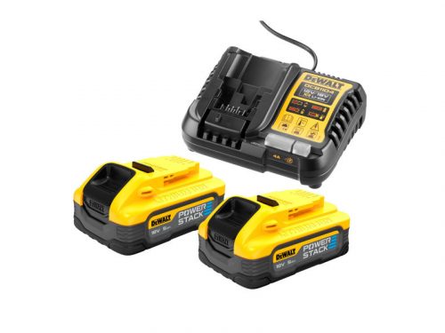 DEWALT Powerstack Akkumulátor és töltő szett 18 V (2 x 5 Ah akku) DCB1104H2