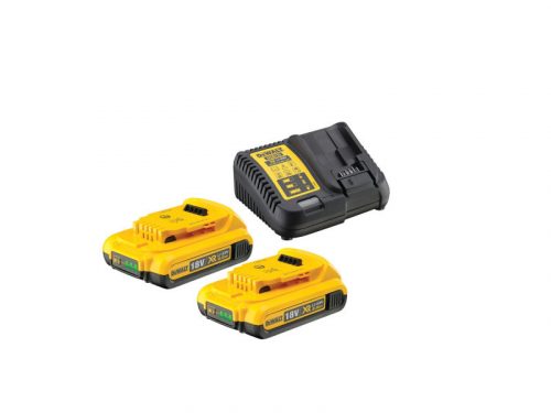 DEWALT XR Akkumulátor és töltő szett 18 V (2 x 2 Ah) DCB115D2