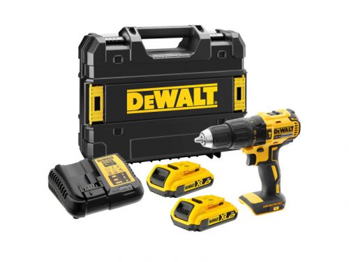 DEWALT Akkus ütvefúró-csavarozó 18 V szénkefe nélküli (2 x 2,0 Ah akku + töltő + TSTAK) DCD778D2T