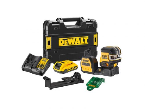 DEWALT Akkus pont- és vonallézer 12-18 V (zöld) (1 x 2,0 Ah akku + töltő) DCE822D1G18