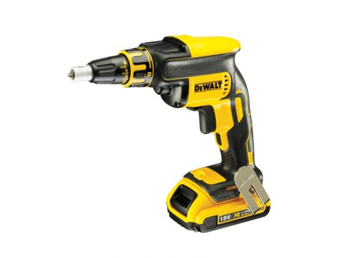 DEWALT Akkus gipszkarton csavarbehajtó 18 V szénkefe nélküli (2 x 2,0 Ah akku + töltő) DCF620D2