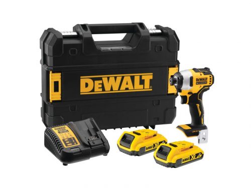 DEWALT Akkus ütvecsavarozó 18 V szénkefe nélküli (2 x 2 Ah + töltő + TSTAK) DCF809D2T