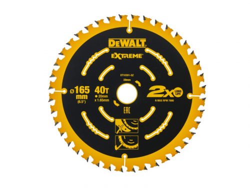 DEWALT EXTREME Fűrésztárcsa fához 165 x 20 x 1,65 mm / 40T