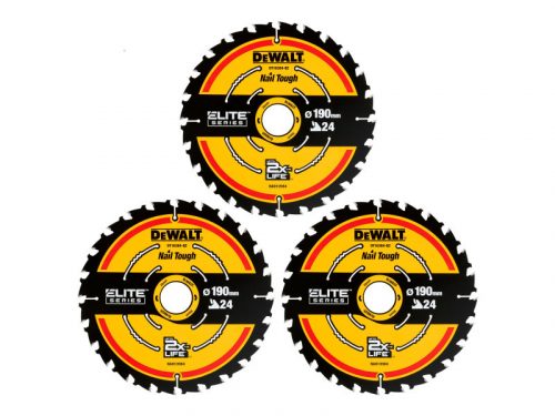 DEWALT EXTREME Fűrésztárcsa fához 190 x 30 x 1,65 mm / 24T (3 db)