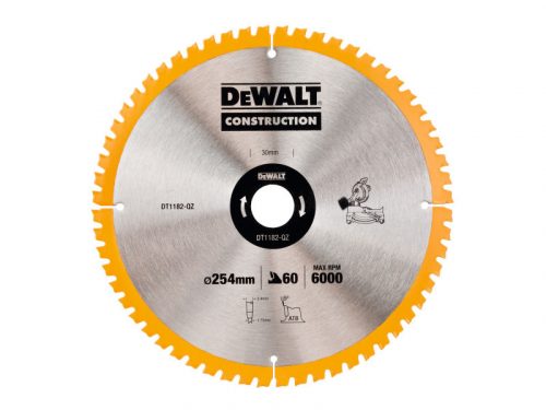 DEWALT Fűrésztárcsa fához 254 x 30 x 2,4 mm / 60T ATB