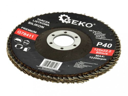 Geko Premium szilikon 125mm lamellás csiszolókorong P40 G78411