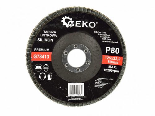 Geko Premium szilikon 125mm lamellás csiszolókorong P80 G78413