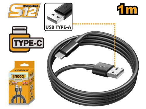 INGCO Töltőkábel 1 m 3A (USB-A to USB-C)