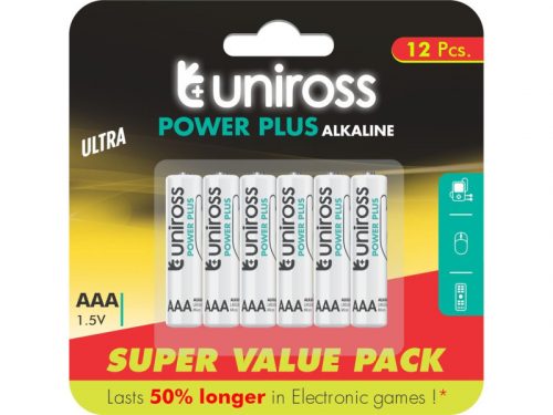 UNIROSS VALUE AAA/mikro tartós alkáli elem 1,5 V (12 db)