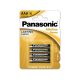 PANASONIC AAA/mikro tartós alkáli elem 1,5 V (4 db)