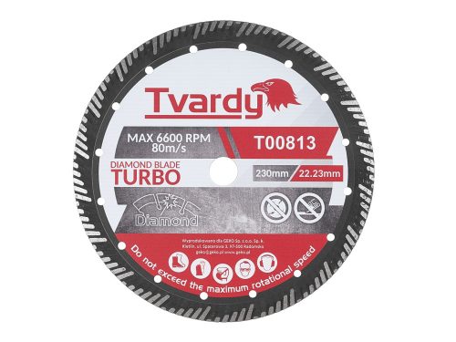 Tvardy turbó gyémánt tárcsa 230x15x22,23mm T00813