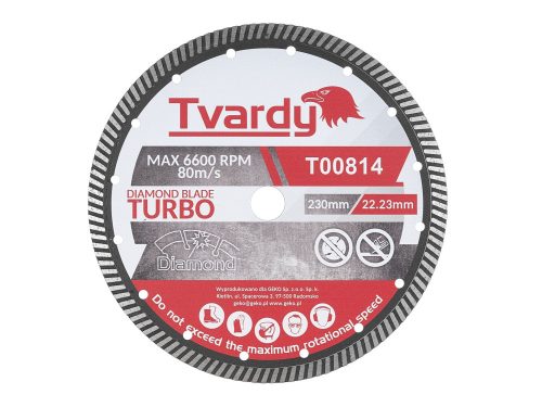 Tvardy turbo gyémánt tárcsa 230x10x22,23mm T00814