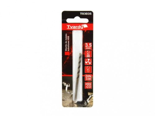 Tvardy HSS M35 kobalt fúrószár 3,5mm T03035