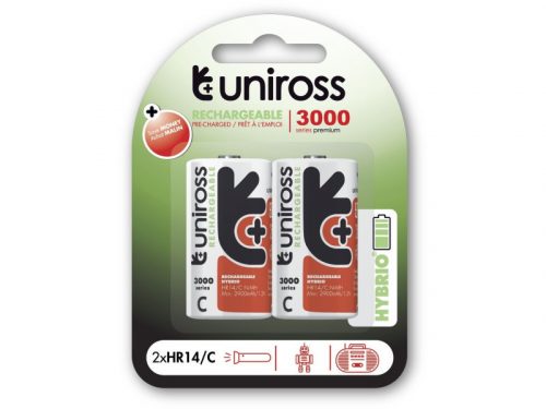 UNIROSS C/baby akkumulátor 1,2 V 3000 mAh (2 db)