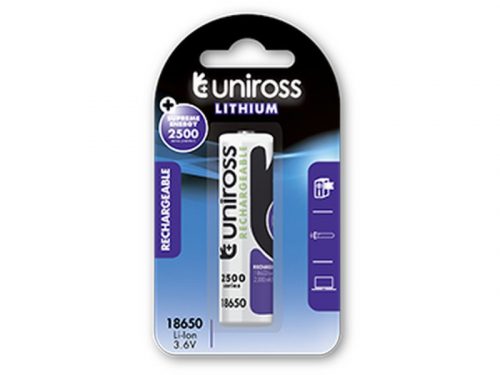 UNIROSS 18650 Li-ion nem védett akkumulátor 3,6 V