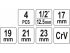 YATO Keresztkulcs 1/2" 17 x 19 x 21 x 23 mm szétszedhető CrV