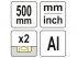 YATO Vonalzó ALU 500 mm 2 libellás