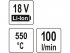 YATO Akkus hőlégfúvó 550 °C 18 V Li-Ion (akku és töltő nélkül)