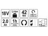 YATO Akkus fúrócsavarozó 42 Nm szénkefe nélküli 18 V Li-Ion (1 x 2,0 Ah akku + töltő)