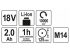 YATO Akkus sarokcsiszoló 125 mm 18 V Li-Ion (1 x 2,0 Ah akku + töltő)