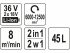 YATO Akkus lombfúvó-szívó 45 liter 2 x 18 V Li-Ion (akku és töltő nélkül)